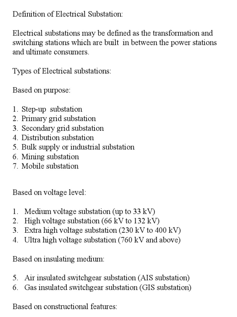 Electrical Substation Types | PDF | Computers