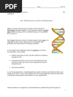 Dna Structure Function and Replication Activity