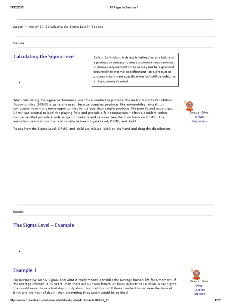 Calculating Sigma Levels and DPMO | PDF | Six Sigma | Business