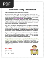 My Classroom Letter