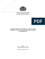 Elaboracion de Una Hoja de Calculo Para La Verificacion de La Estabilidad de Tanques Atmosfericos