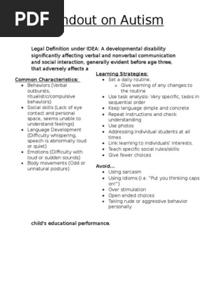 autism handout