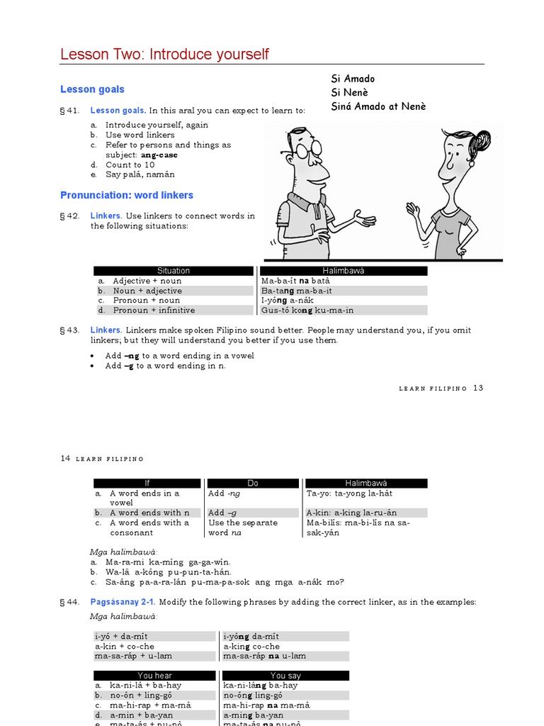 Filipino Language Basics: Introductions | PDF | Stress (Linguistics ...