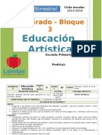 Plan 3er Grado - Bloque 3 Educación Artística (2015-2016)