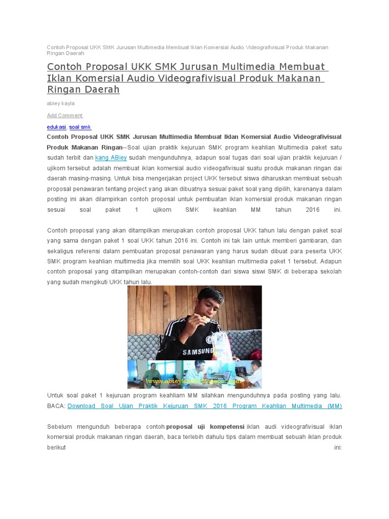 Contoh Proposal Iklan Makanan Ringan | PDF