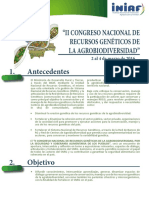 Convocatoria "II Congreso Nacional de Recursos Genéticos de La Agrobiodiversidad" 2 Al 4 de Marzo de 2016