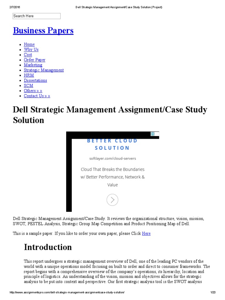 Strategic management case study pdf image