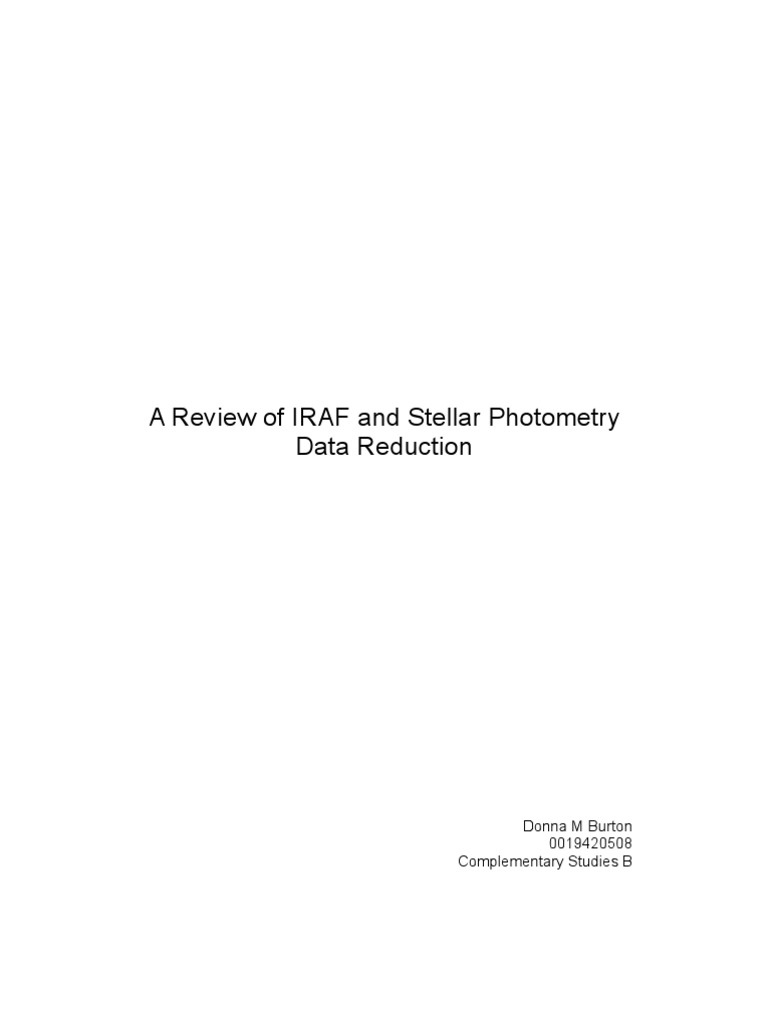A Review of IRAF and Stellar Photo Me Try Data Reduction | PDF ...