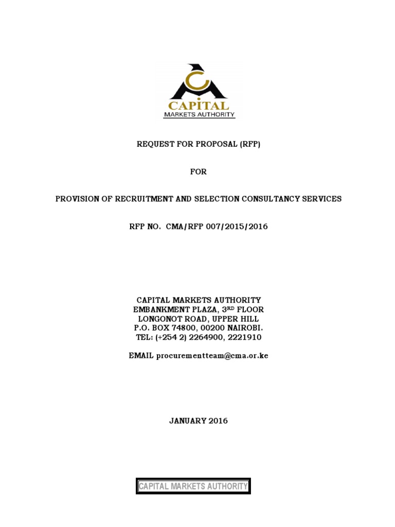 RFP For Recruitment Services 2016 Final Kalvin | PDF | Arbitration 