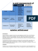 Treatment of Opiate Withdrawal Table