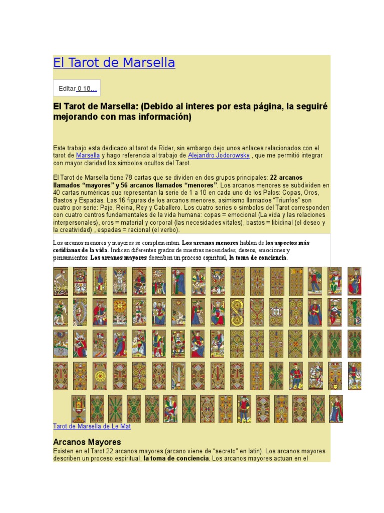 Significado de Arcanos en Tarot Marsella | PDF | Tarot | Science