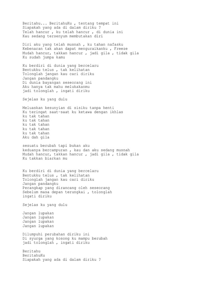 Lirik Unravel Versi Melayu Pdf