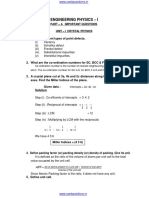 FIRST SEMESTER PHYSICS-1 TWO MARKS WITH ANSWERS REGULATION 2013