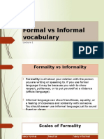 Formal Vs Informal Vocab