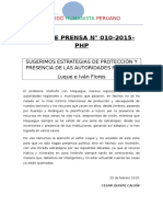 NOTA DE PRENSA N° 010 [problema limítrofe con Moquegua]