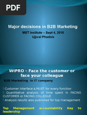 B2B Marketing - 4. Major Marketing Tools , MET Institute