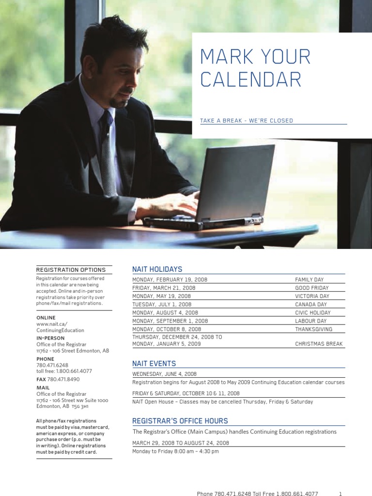 NAIT ConEd May August Calendar 2008 PDF Apprenticeship Distance