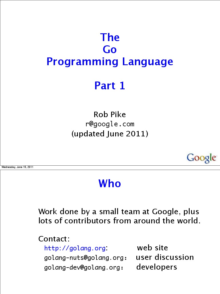 Go Course Day 1 | PDF | Teaching Methods & Materials | Computers