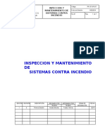 Inspección y mantenimiento sistemas contra incendio