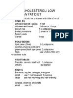 Low Cholesterol/ Low Salt/ Low Fat Diet: Staples