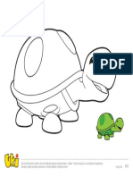 Tartaruga: Pinta o Desenho de Acordo Com A Imagem Colorida