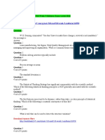 Download Question 21 4 out of 4 points   The frameworks discussed in Chapter 4 could be considered more specific examples of  Question 22 0 out of 4 points   If you are thinking creatively about how to take existing tools and link and sequence them to develop a novel approach to solve important problems this would be an example of  Question 23 4 out of 4 points   Suppose a DMAIC Framework were used to attack a problem where the process in Question was inherently stable Which of the following would be a likely result of this effort  Question 24 0 out of 4 points   We learned in Chapter 3 that the measurement process is always important and worthy of our attention However in Chapter 4 we found that measurement can be absolutely critical to solving the problem For which of the case studies in Chapter 4 was measurement NOT discussed as a critical issue Question 25 4 out of 4 points   Which type of variation was critical to resolving the realized revenue case study  Qu by ayamgemuk SN298295674 doc pdf