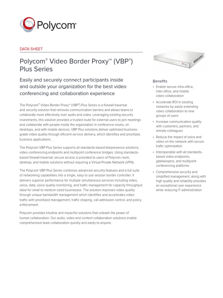 VBP Plus Data Sheet Enus | PDF | Videotelephony | Session Initiation ...