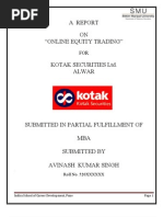 Download Summer Project on Kotak Securities by Avinash Singh SN29831531 doc pdf
