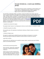 cinco Acciones diarias que fortalecen, y cuatro que debilitan, la relación con tu pareja