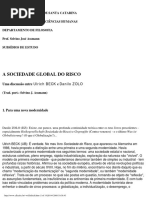 A Sociedade Global Do Risco