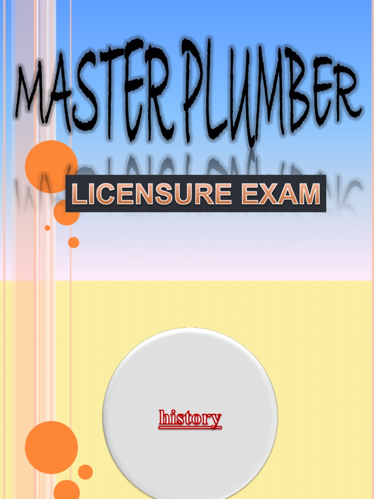 Master Plumber Exam Plumbing Apprenticeship