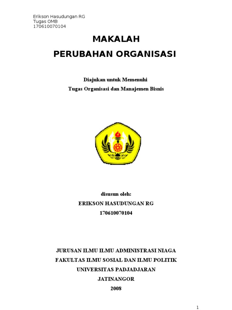 Makalah Perubahan Organisasi