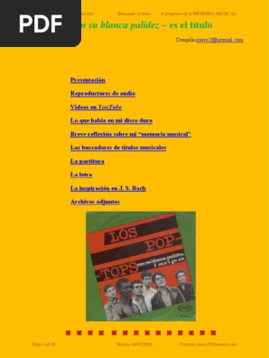 Con Su Blanca Palidez", Es El Título de La Canción | PDF | Johann Sebastian | Ocio