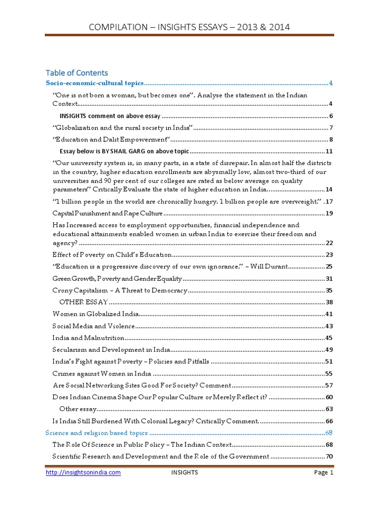 Insights essay compilation pdf picture