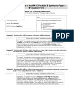 Matc Portfolio Evaluation Form 1