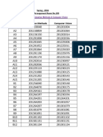 Seat No Optimization Methods Computer Vision: Spring - 2016 Seating Arrangement Room No.103