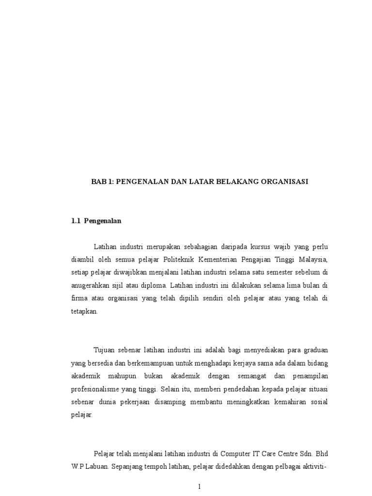 Bab 1 Pengenalan Dan Latarbelakang Organisasi