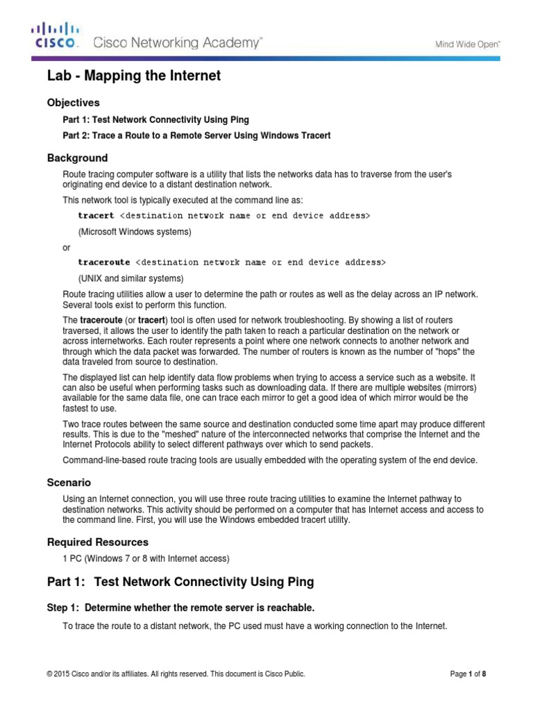 7.3.2.8 Lab - Mapping The Internet | PDF | System Software | Computer ...
