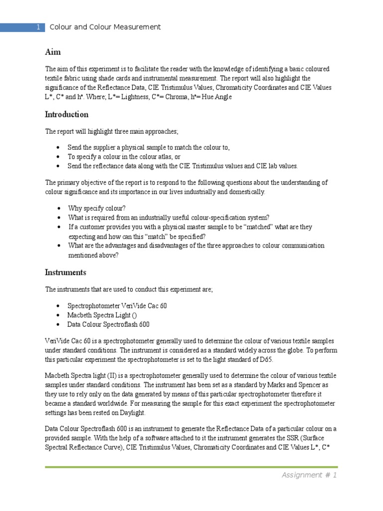 Assignment # 1 | PDF | Color | Artistic Techniques