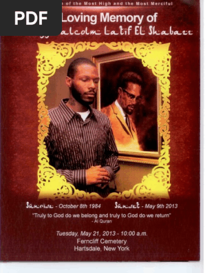 Malcolm Shabazz Funeral Program