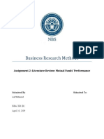 Business Research Methods: Assignment 2: Literature Review: Mutual Funds' Performance