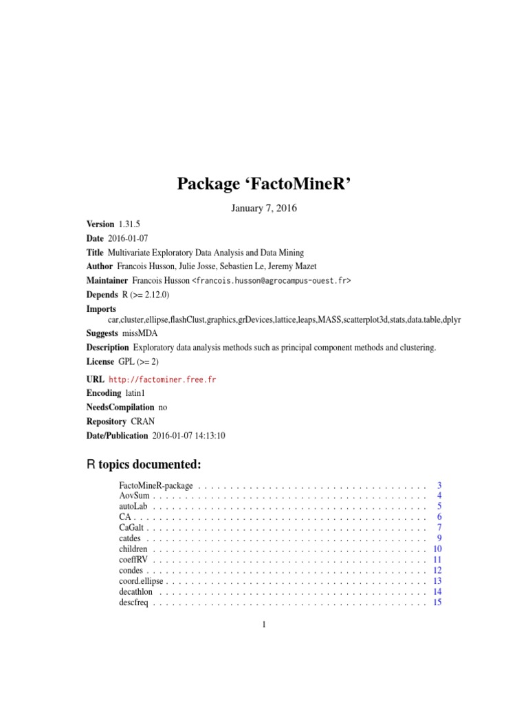 Multivariate Data Analysis in R | PDF | Principal Component Analysis ...