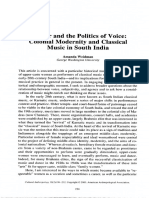 Gender and The Politics of Voice: Colonial Modernity and Classical Music in South India