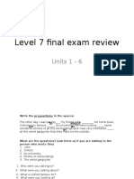 Level 7 Final Exam Review