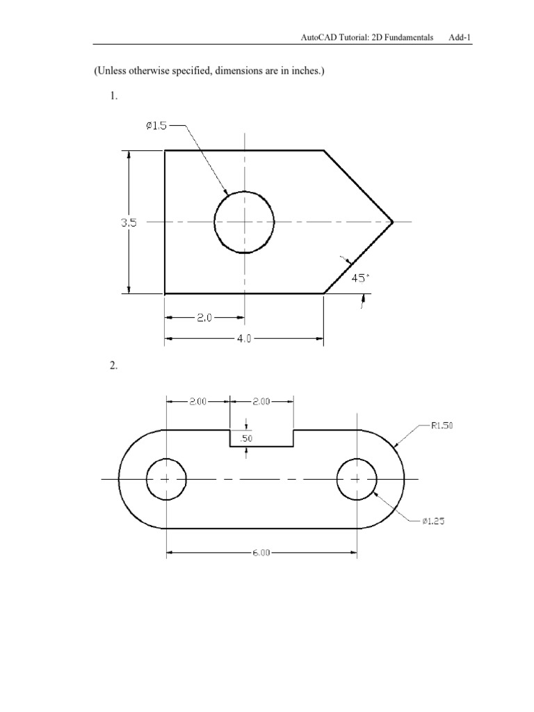 AutoCAD Extra Exercises | PDF | Teaching Mathematics