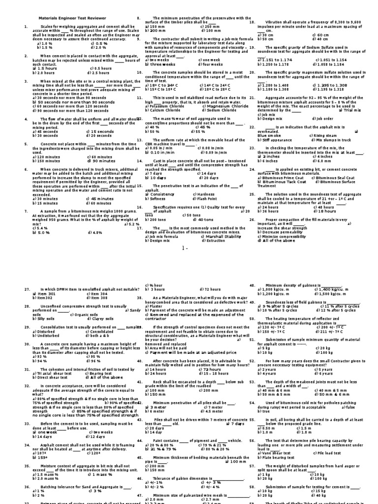 36655099MaterialsEngineerTestReviewer1.doc Asphalt Road Surface