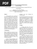 Experiment 1: Errors, Uncertainties and Measurements