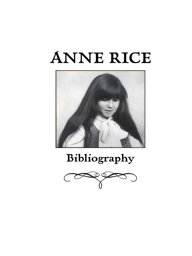 Anne Rice - Bibliography and Book Descriptions | PDF | The Vampire ...