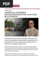 Debería La Comunidad Internacional Intervenir en La Crisis de La Frontera