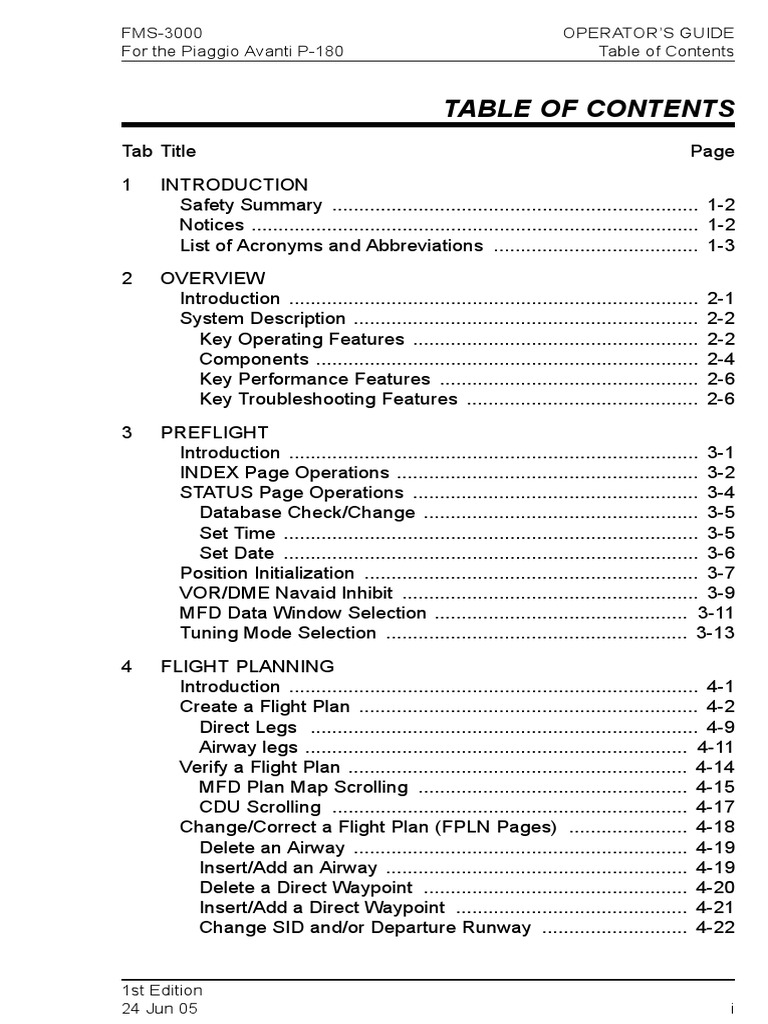 P180 Avanti FMS 3000 Guide | PDF | Aviation | Aerospace Engineering
